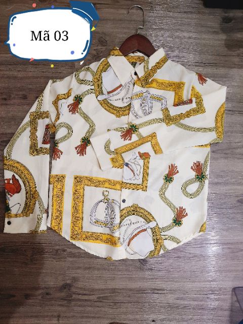 Áo Sơmi Họa tiết 8 màu Hàng QC