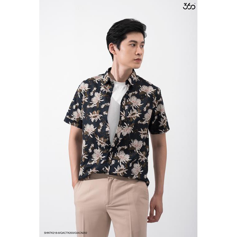 Áo sơ mi nam 360 BOUTIQUE ngắn tay họa tiết - SHNTK218-8 | BigBuy360 - bigbuy360.vn