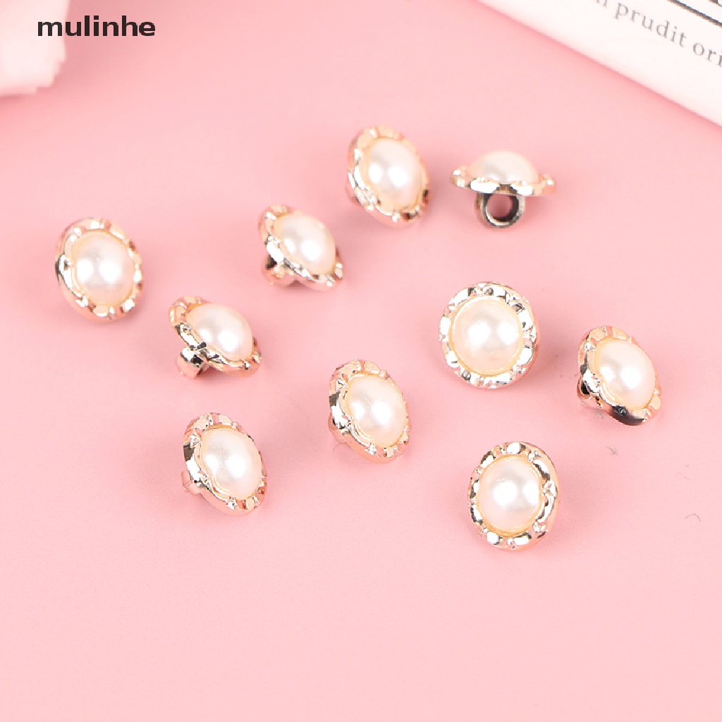 Set 10 Nút Ngọc Trai Dùng Trang Trí Áo Sơ Mi