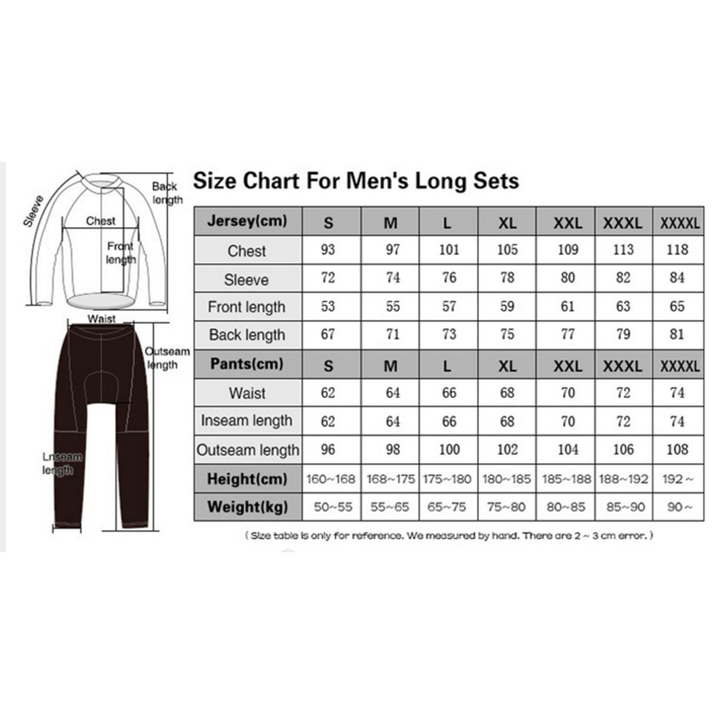 Bộ Quần Áo Tay Dài 9D Đệm Xe Đạp Mùa Xuân Thu Cho Nam