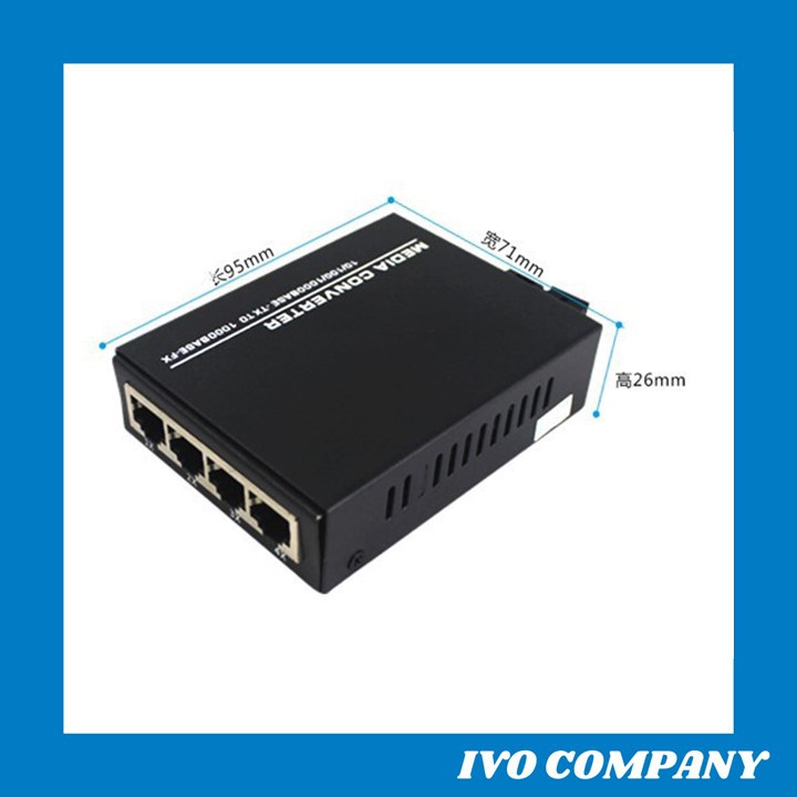 Thiết Bị Chuyển Đổi Quang Điện 1 Sợi Media Converter 1FO 1Q 4LAN 100Mbps