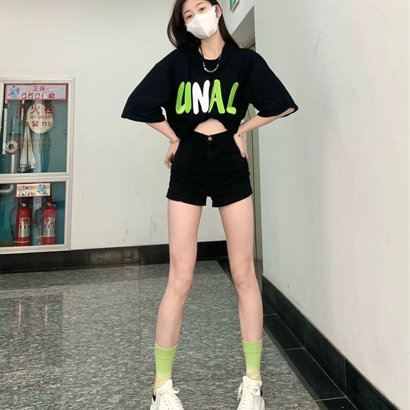 Áo Thun Ngắn Tay Dáng Rộng In Chữ Thời Trang Mùa Hè Dành Cho Nữ Sinh