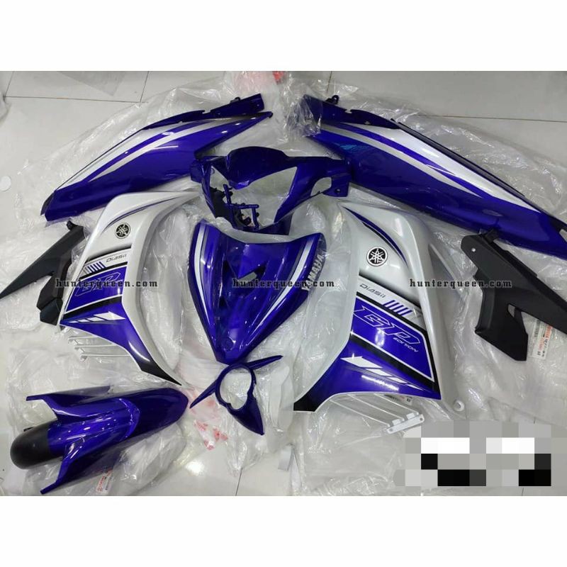 Tem rời exciter 135 xanh trắng tem zin - decal ruby