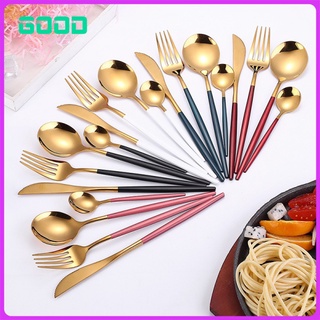 Portugal stainless steel knife and fork spoon stainless steel tableware household Western food steak knife and fork spoon four-piece set