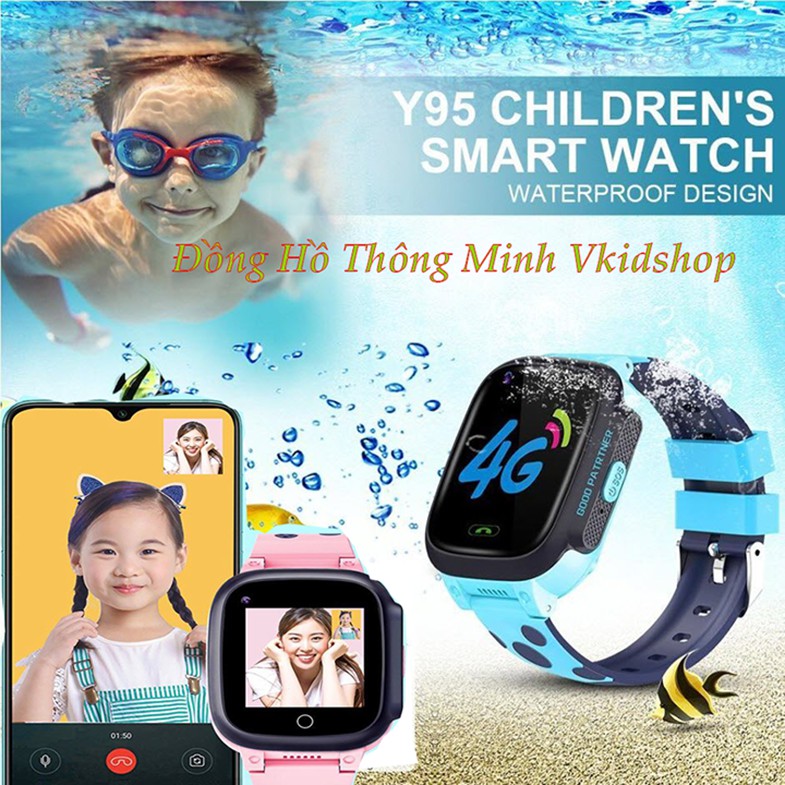 Đồng Hồ Thông Minh  Gọi Video Call Y95 bắt WIFI siêu dể-Camera SẮC NÉT-Tặng SIM 4G(có mạng)+ CỦ SẠC