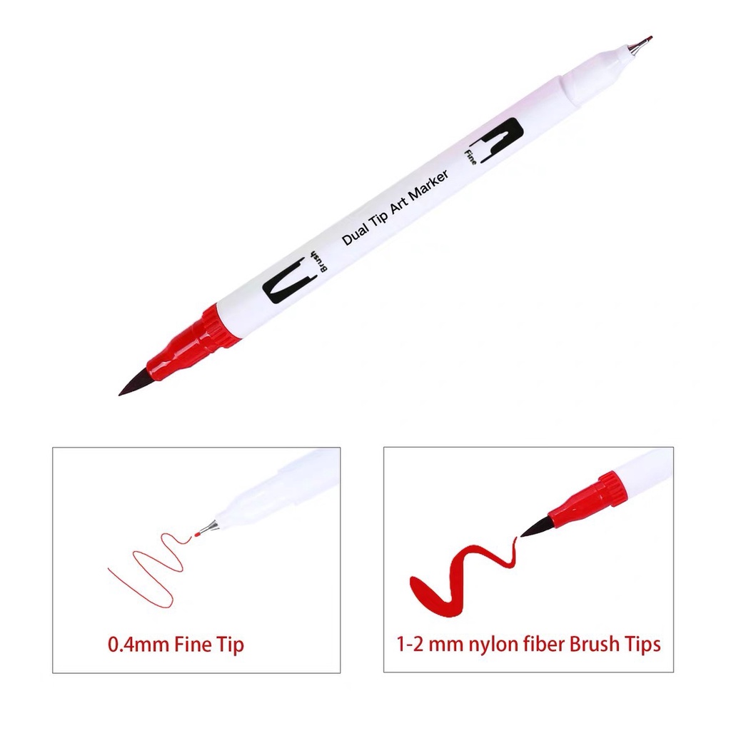 Bút lông 2 đầu dual brush pen fineliner béo shop - ảnh sản phẩm 4