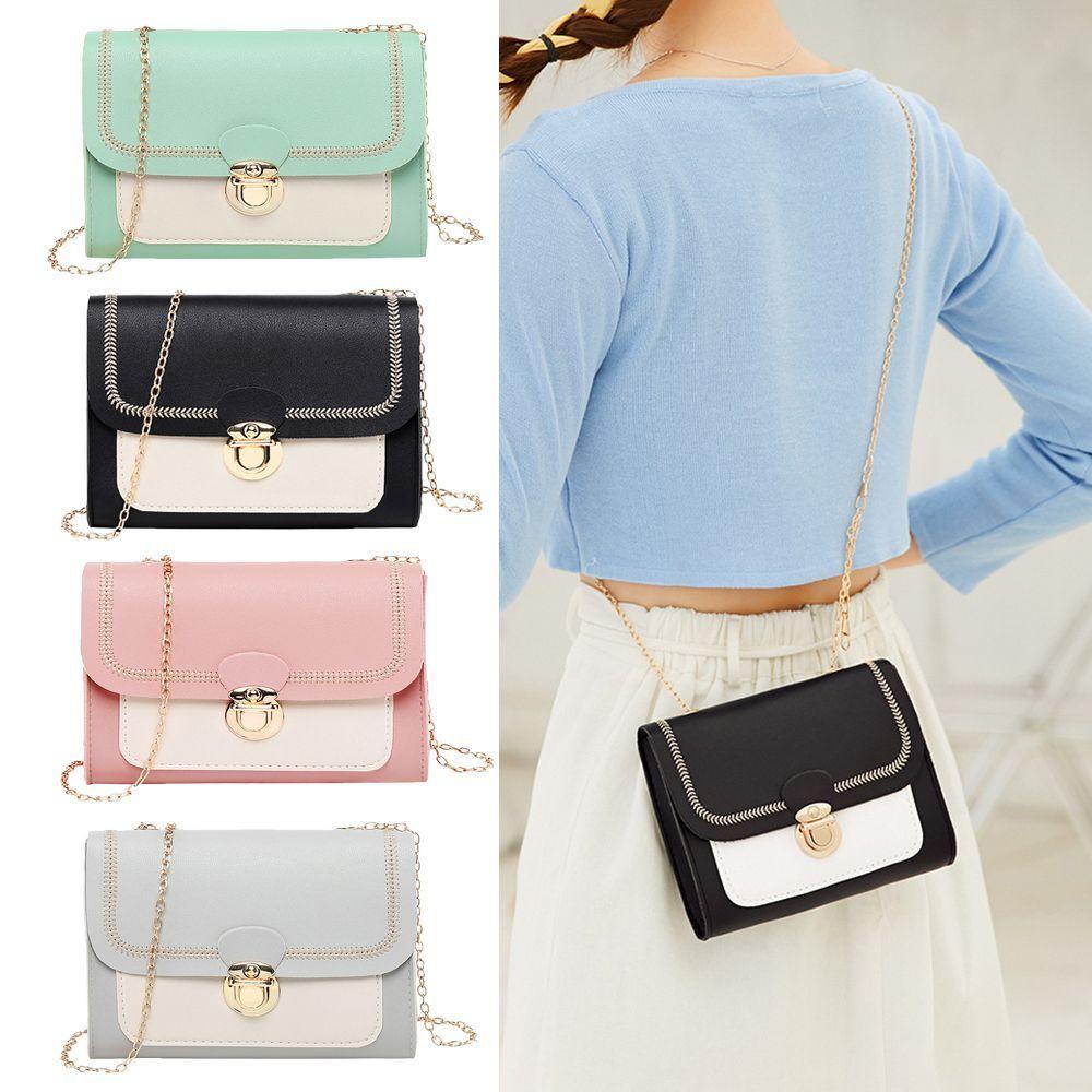 Túi Đeo Chéo Mini Phối Dây Xích Thời Trang Cho Nữ