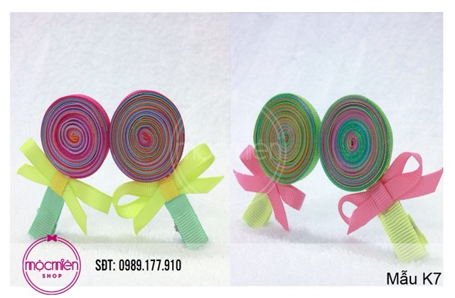 Cột tóc, kẹp tóc ruy băng handmade cho bé