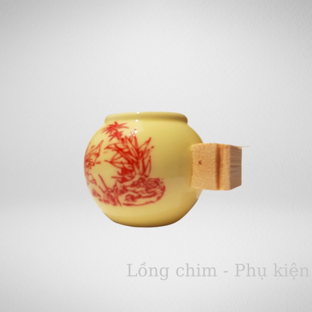 Cóng chim chào mào, họa mi in laze Combo 3 cóng chào mào, họa mi chất liệu gốm sứ cao cấp