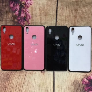 Ốp Vivo V9 viền dẻo đen lưng kính cường lực bóng 4D cực đẹp