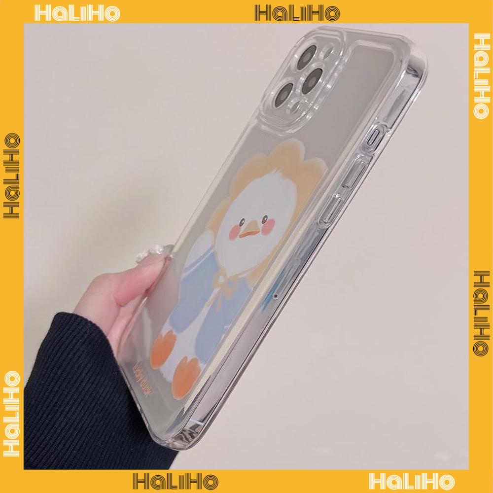 iPhone Case Clear Case Soft Thick TPU Shockproof Super Transparent Protection Camera Plating Button Duck Cartoon Cute For iPhone 13 Pro Max iPhone 12 Pro Max iPhone 11 iPhone 7Plus