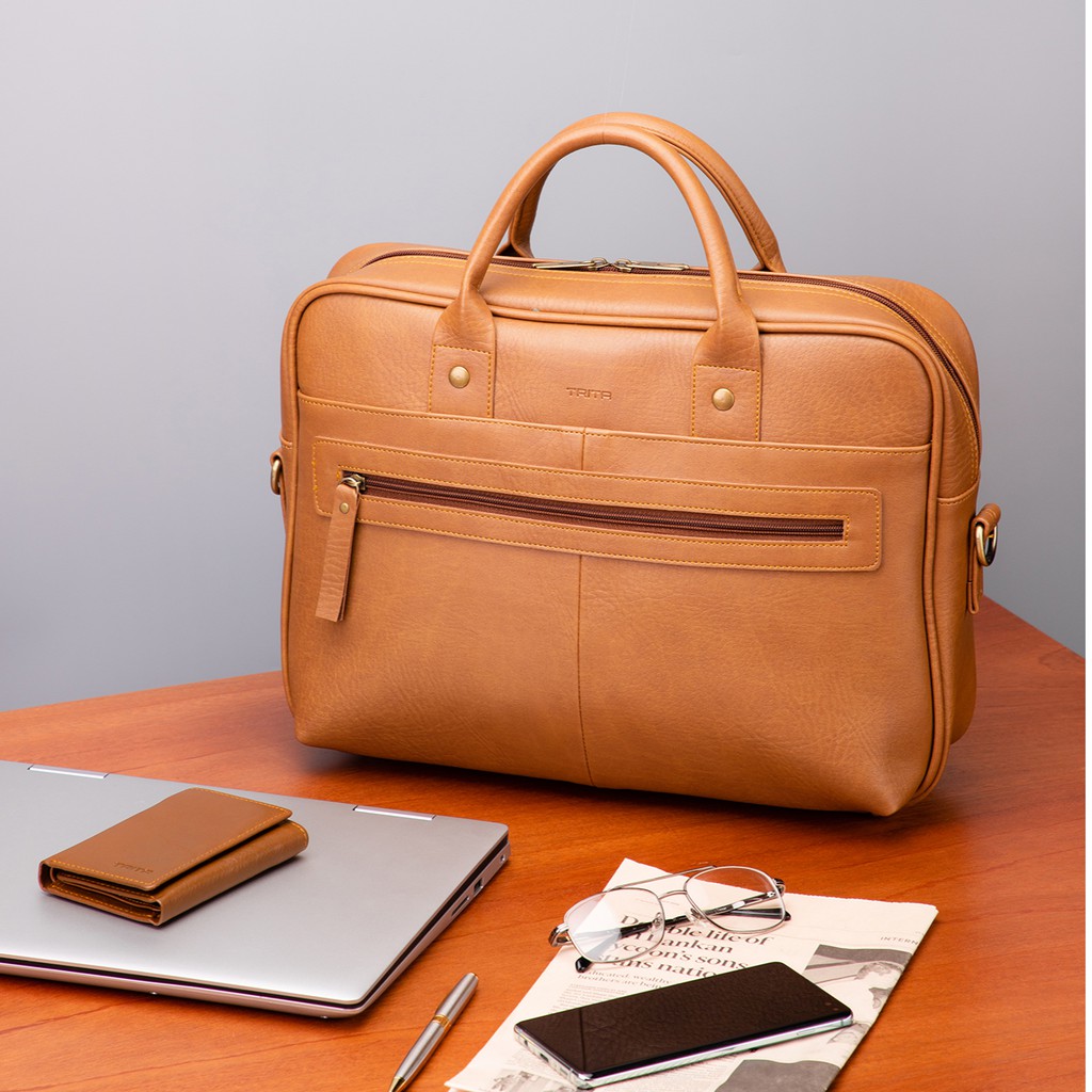Cặp da công sở cao cấp CCS2 - Cặp làm việc chuyên nghiệp nhiều ngăn đựng tài liệu và laptop - Fadoda