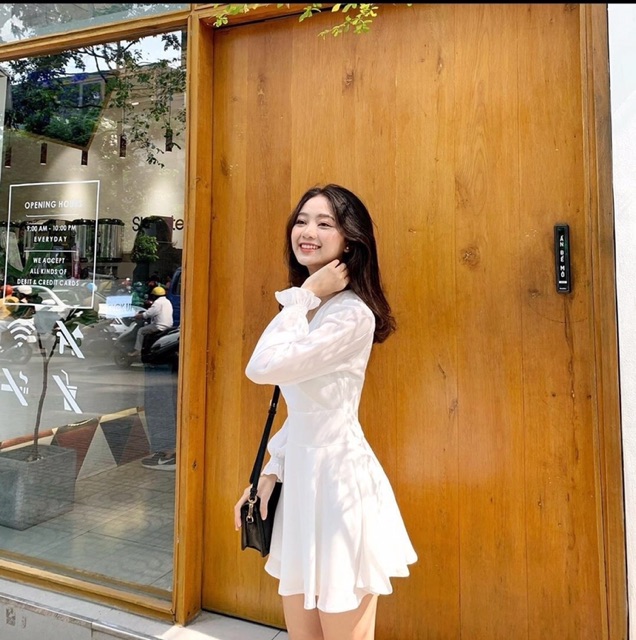 TILA DRESS đầm xoè tay dài cổ V 4 màu