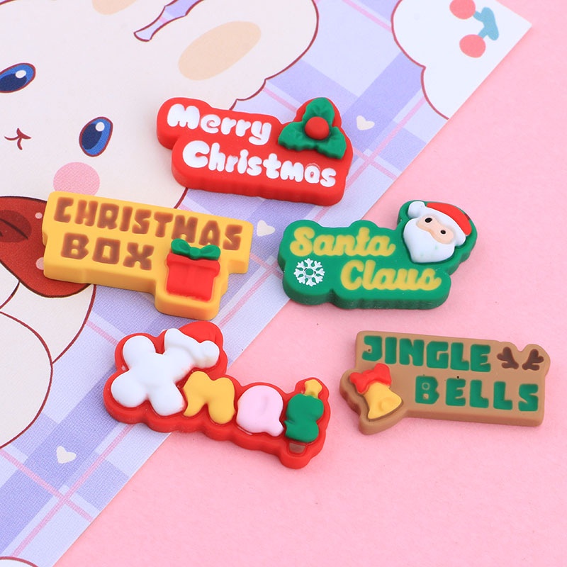 Set 10 Phụ Kiện Trang Trí Giáng Sinh Bằng Nhựa Cho Điện Thoại