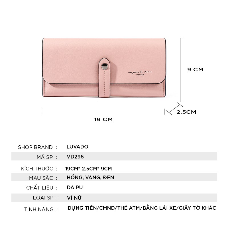 Ví nữ dài đẹp cầm tay thời trang TAOMICMIC nhiều ngăn cao cấp đựng tiền LUVADO VD296