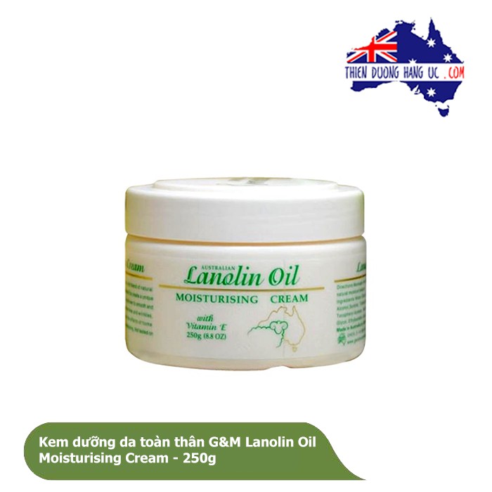 Kem cừu dưỡng da toàn thân GM Lanolin Oil Moisturising Cream - 250g (mẫu mới date 2025)