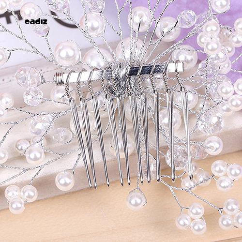 Lược cài tóc cô dâu phối ngọc trai giả lộng lẫy thanh lịch