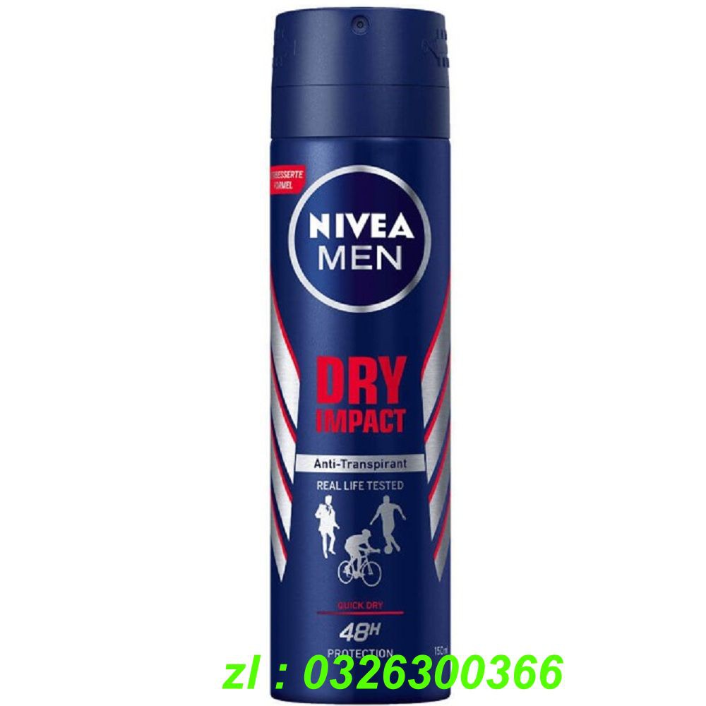 Xịt Khử Mùi Cho Nam 150ml Nivea Khô Thoáng (Dry Impact)