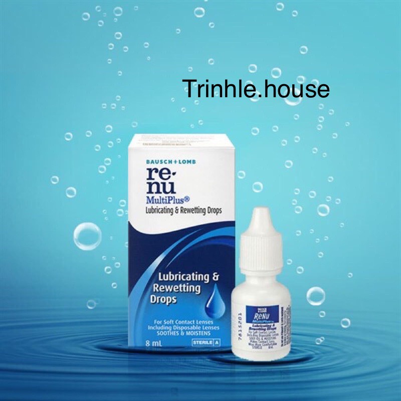 Nước nhỏ mắt lens kính áp tròng Renu 8ml Bausch&lomb- Renu eye drop date 2/2024