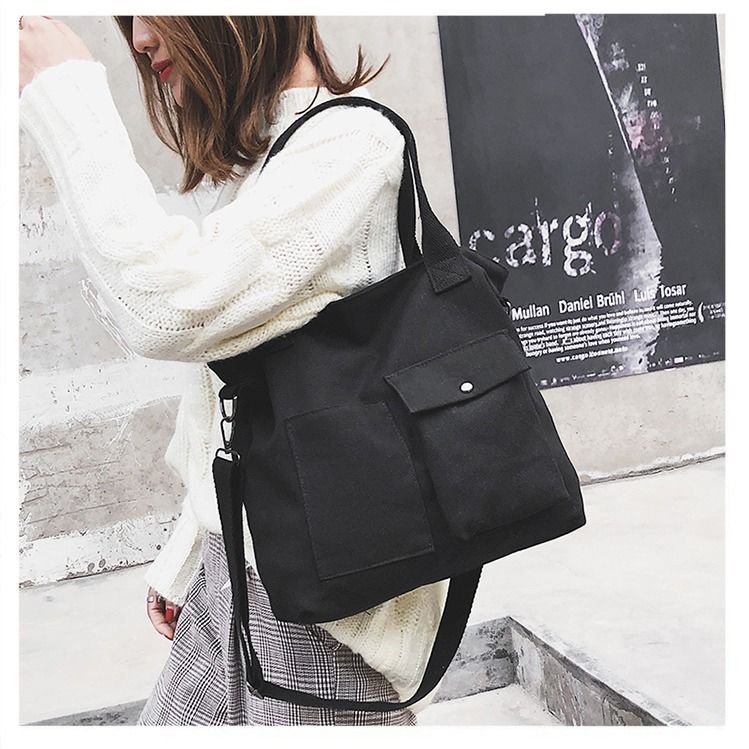 Túi Xách Canvas Màu Sắc Đơn Giản Thời Trang Hàn Quốc