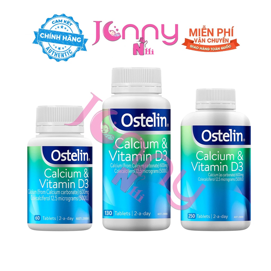 Canxi bầu Úc Ostelin Calcium & Vitamin D3 60,130,250 viên giá tốt