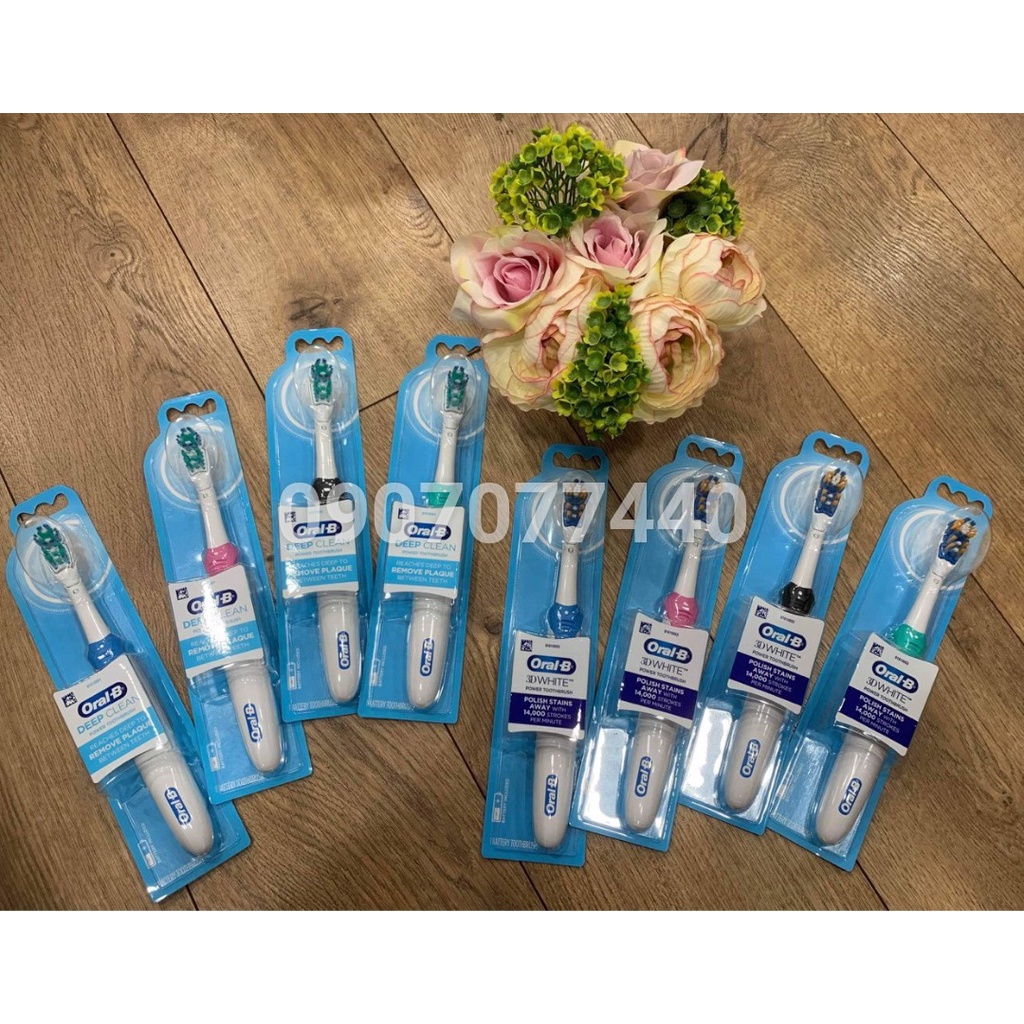 Bàn chải đánh răng điện Oral - B cho trẻ em trên 3 tuổi và người lớn sử dung pin AA rất dễ thay thế  - EDS Hàng Mỹ