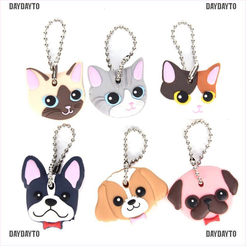 Vỏ Bọc Chìa Khóa Bằng Silicon PVC Hình Chó Pug / Mèo / Thỏ Dễ Thương