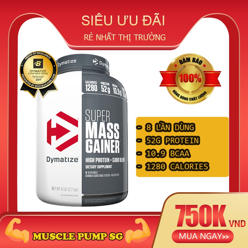 Sữa Tăng Cân Super Mass Gainer 6lbs - 8 Lần Dùng