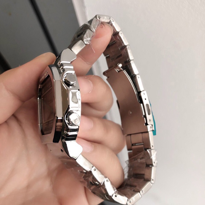 Đồng hồ nam vỏ thép B5000 bạc OneTime sang trọng lịch sự, casio nam | BigBuy360 - bigbuy360.vn