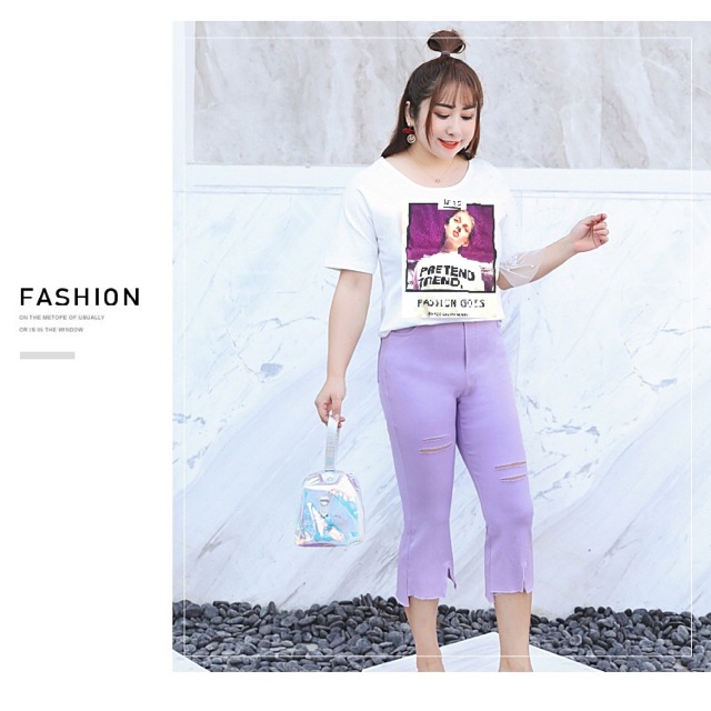 Áo thun big size cách điệu model 1 tay phối ren cườm size 60-80kg kèm ảnh thật