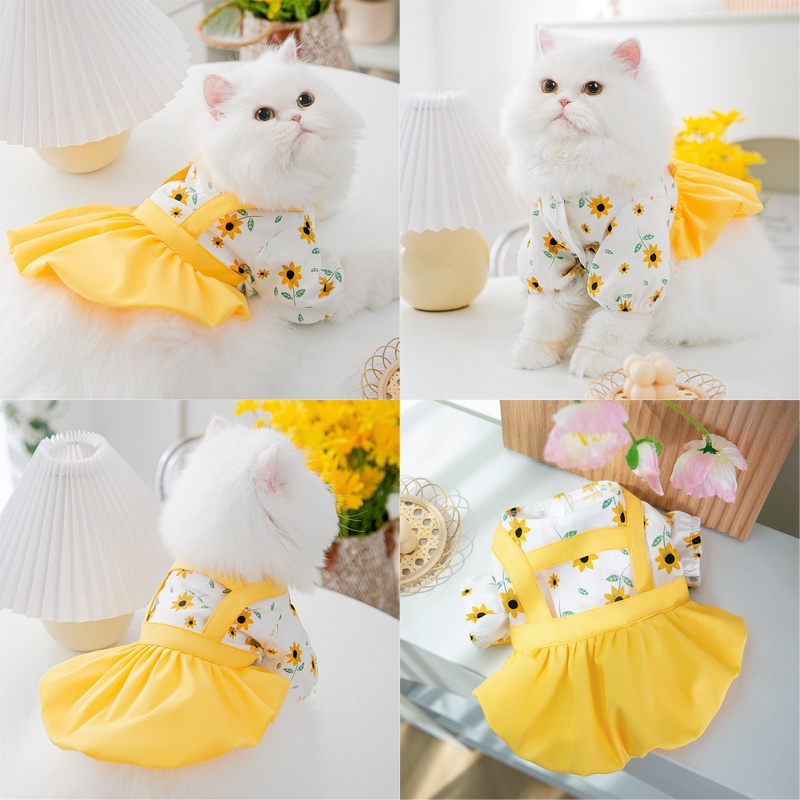⭐Đến Mới⭐Đầm Hoa Hướng Dương Dễ Thương Cho Mèo Cưng