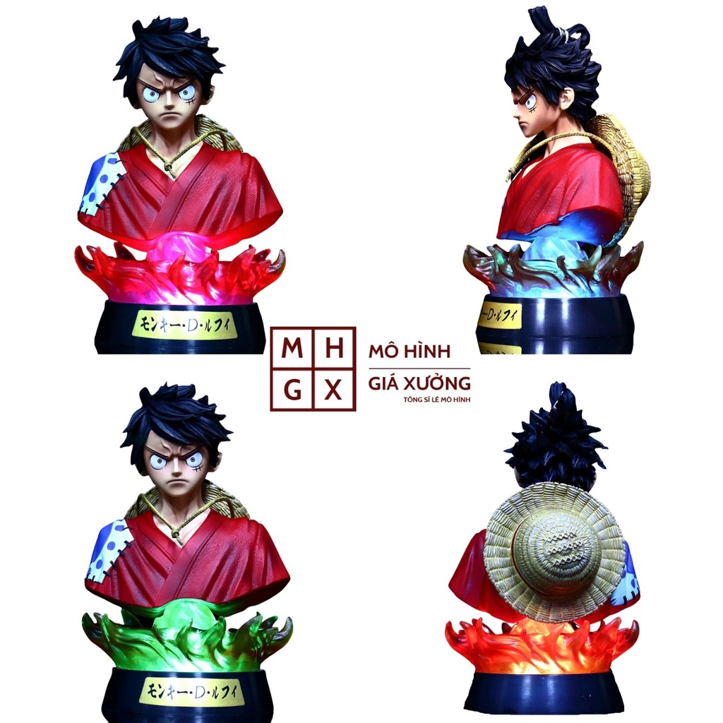 Mô hình One Piece Luffy Tượng Bán Thân + có Led RGB siêu đẹp , cao 16cm , figure anime one piece , mô hình giá xưởng