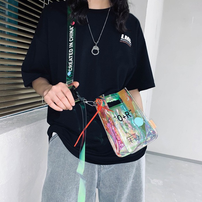 Túi Đựng Điện Thoại Bằng PVC Trong Suốt Màu laser Có Dây Đeo Vai Cho ko016