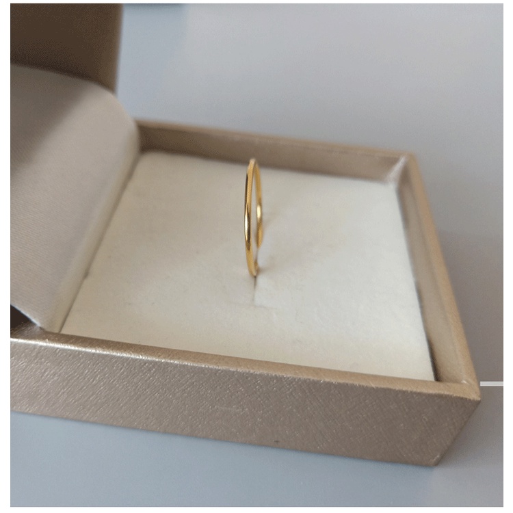 . Nhẫn dành cho nữ thiết kế trơn mạ vàng & bạc đơn giảnn nhiều kích thước phong cách Hàn Quốc cá tính Boho