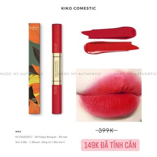 Son kem Kiko 2 đầu Sicilian Notes Liquid Lip colour Duo Authentic