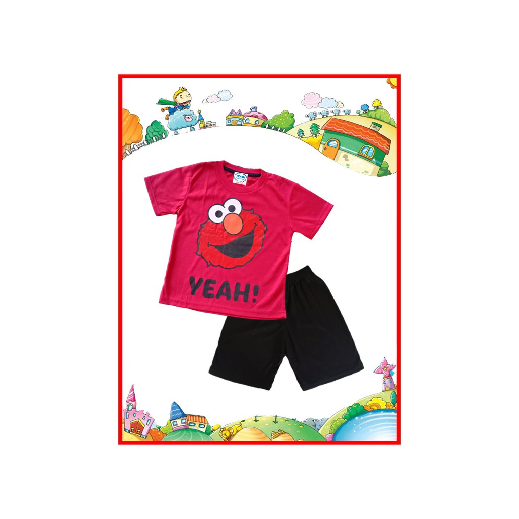 Bộ Quần Áo In Hình Elmo Yeah Cá Tính Cho Bé Trai 1-10 Tuổi