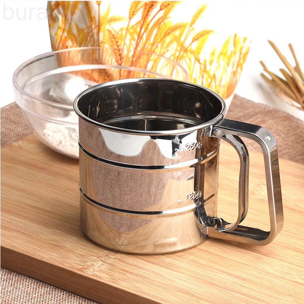Cốc Rây Bột Bằng Thép Không Gỉ Tiện Dụng Cho Nhà Bếp