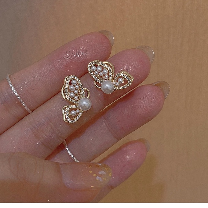 Khuyên tai bướm đậu phối hạt nữ tính cực đẹp BDAU304