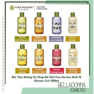 [Chính Hãng_Sale 47%] Sữa Tắm Dưỡng Da Pháp Đủ Mùi Yves Rocher Bath & Shower Gel 200ml