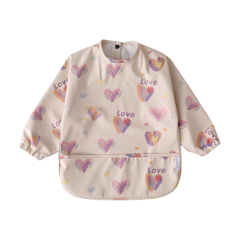 Yếm Vải Ăn Dặm Trung Tính Kèm Túi Đựng Thức Ăn Tiện Dụng Cho Bé