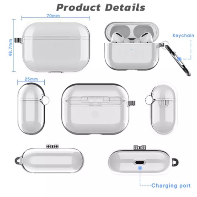 Case vỏ / ốp bảo vệ trong suốt chống sốc Airpods Pro