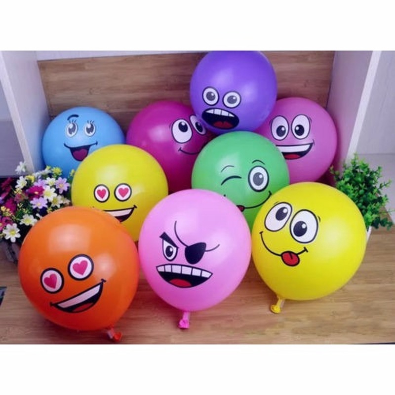 Set 10 bong bóng 12'' hình mặt cười