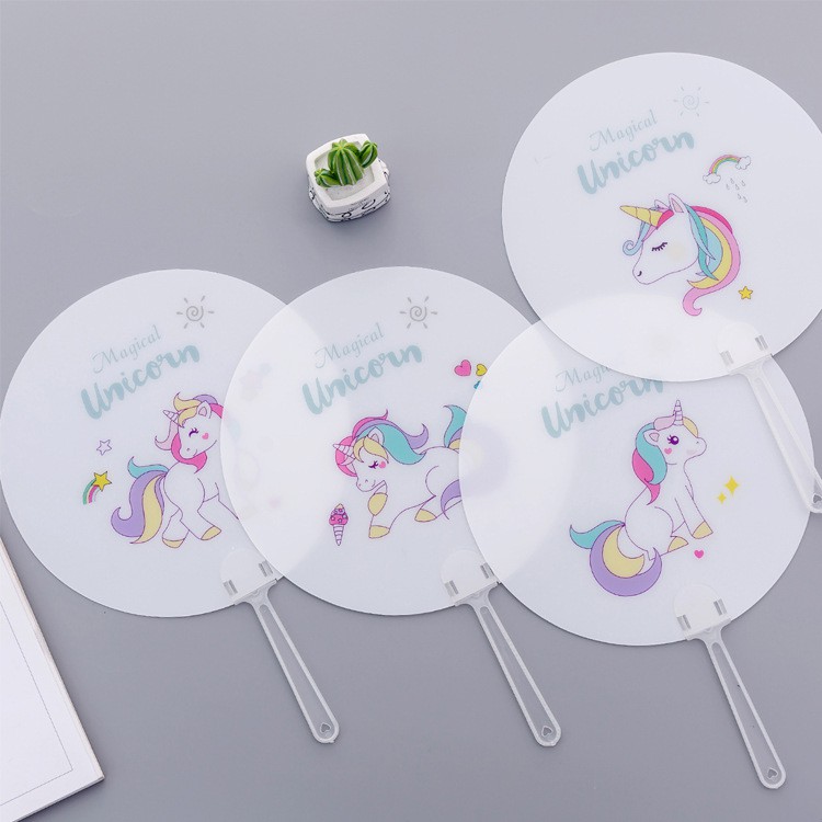 Quạt nhựa cầm tay cute hình unicorn, xương rồng dễ thương, quạt mini