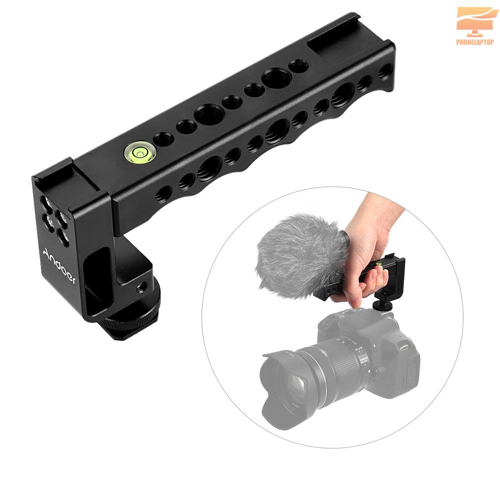 Andoer Camera Top Handle Grip with Dual Cold Shoe Base Replacement for Canon EOS Nikon Sony A7 A9 Pentax Olympus DSLR