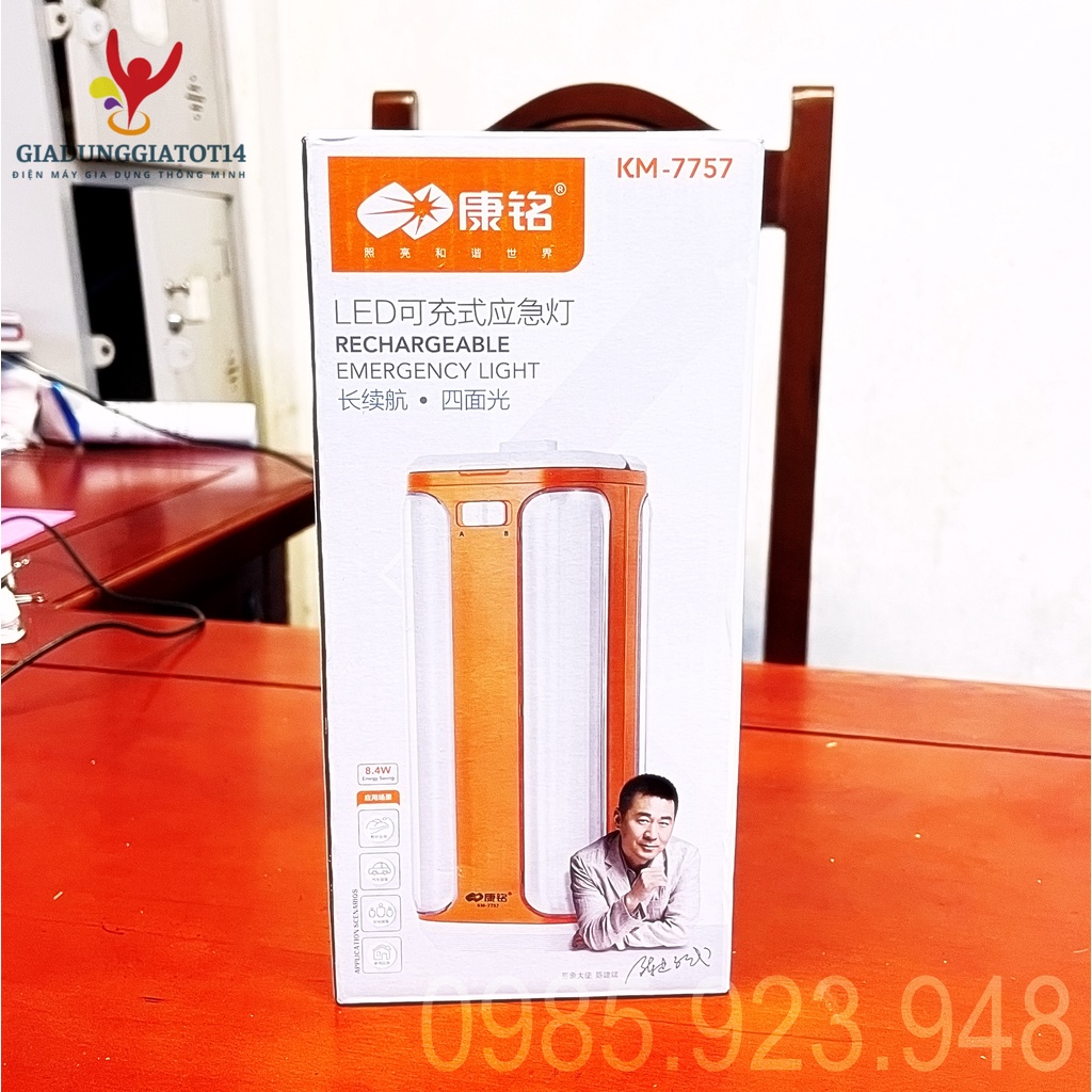 Đèn Led tích điện KM-7757 5V-DC, được làm từ nhựa cao cấp ABS -Chứng chỉ Nhật Bản JIS 8112:2008