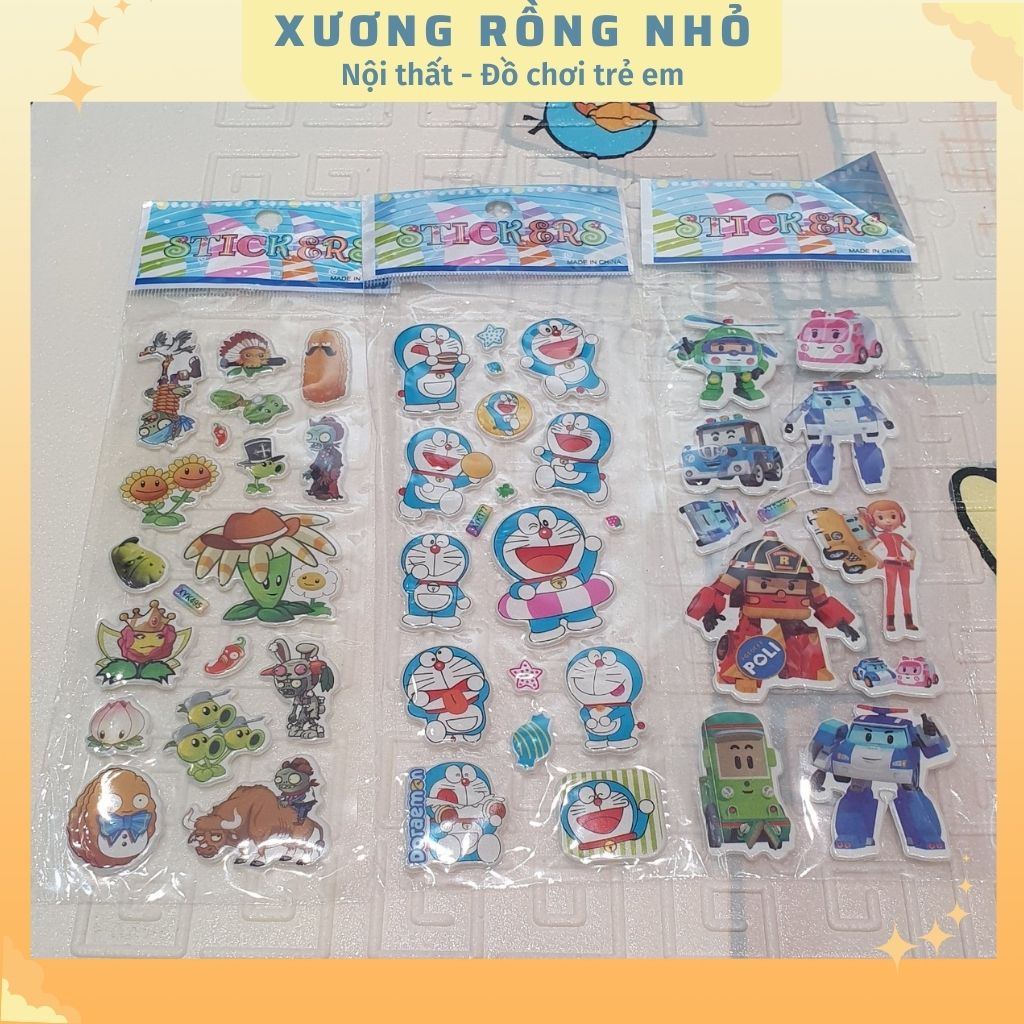 Sticker dán sổ, set sticker 9x12 cm hoạt hình trang trí nhiều chủ để xinh xắn cho bé yêu
