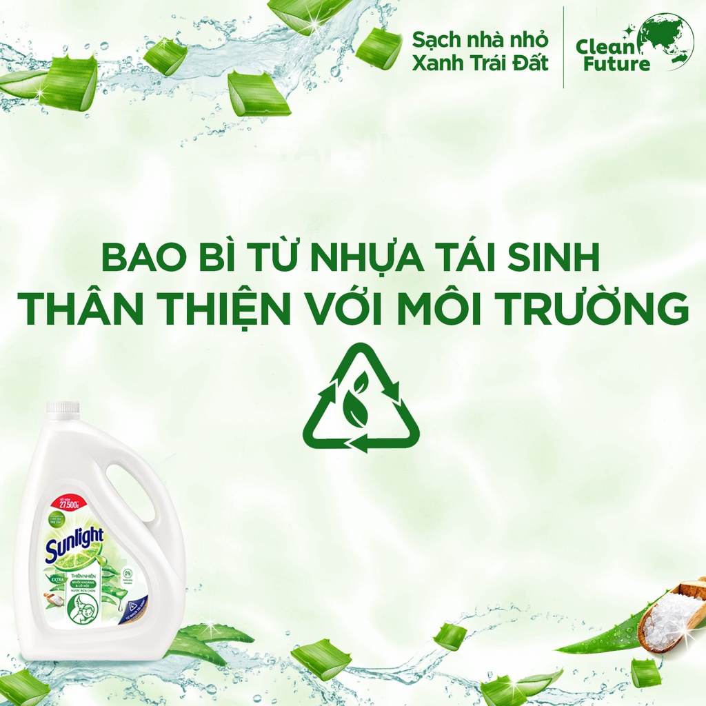 Nước rửa chén Sunlight can 3.6kg thiên nhiên lô hội