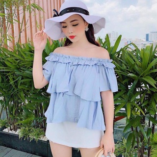 Set áo trễ vai, chân váy