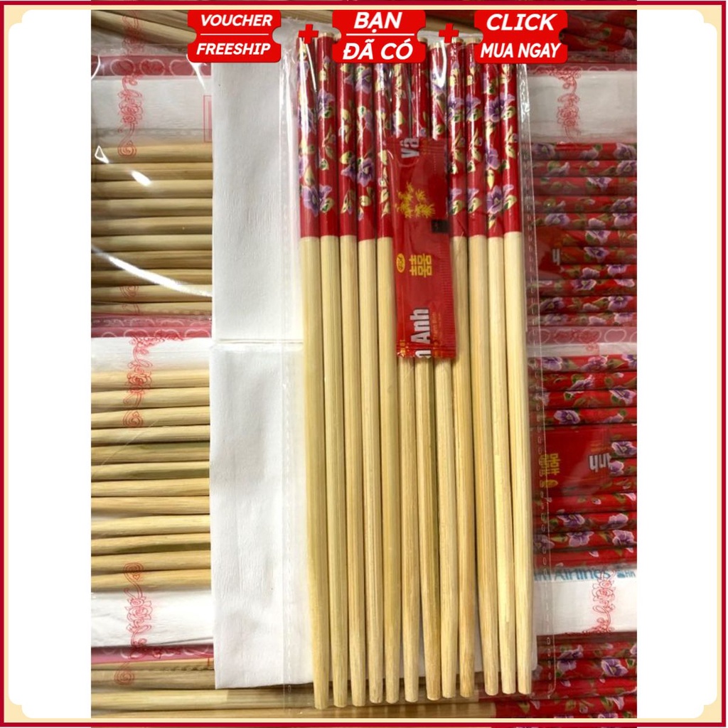 [BÁN SỈ GỐC] SET 6 Đôi Đũa - Giấy Ăn - 6xTăm Giang Đám Cưới Đầy Đủ - Siêu Tiện Lợi VIP