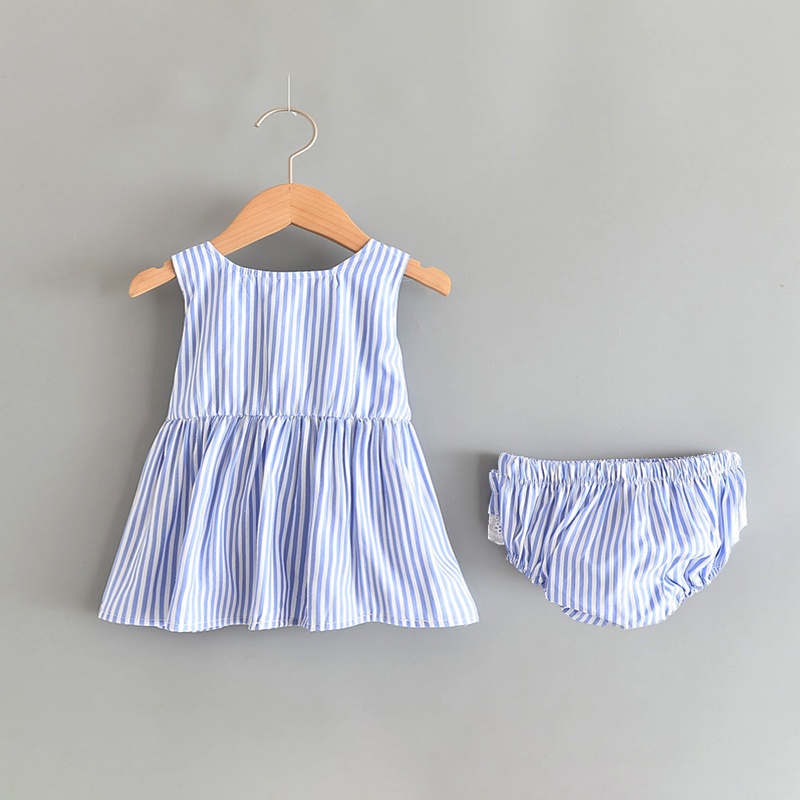 BEAR LEADER Set Đồ Mùa Hè 2023 Gồm Áo Kẻ Sọc + Quần Có Thắt Nơ Dễ Thương Cho Bé Gái Sơ Sinh